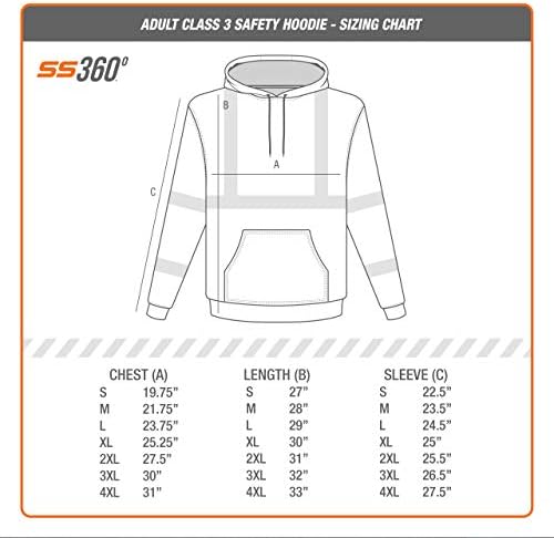 SafetyShirtz SS360 Stealth American Grit Zip Up Hoody - Black - Poboljšana vidljivost
