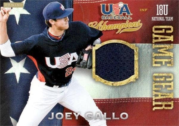 Joey Gallo igrač istrošen Jersey Patch Baseball Card 2013 Panini Game Gear Rookie 13 - MLB igra rabljena dresova