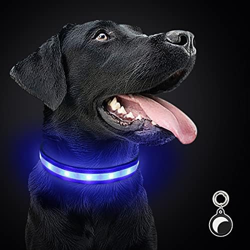 Aubell osvjetljavaju ogrlice za pse, do 1500 metara vidljivosti, rflective šarene LED -ove ovratničke ovratnike koji se mogu