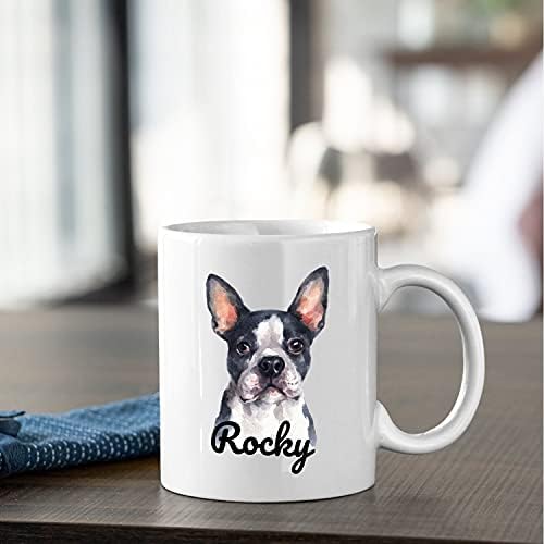 Šalica za pse Boston Terrier - Šalice za kavu Boston Terrier Custom s imenom - Personalizirani bostonski terijer šalice Prilagođeni