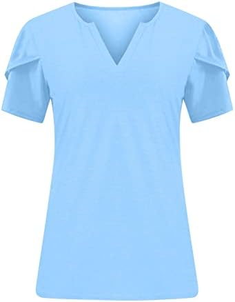 Majice plus size ženske košulje elegantne Ležerne majice s rukavima u obliku slova A i latica, ljetni modni vrhovi s printom,