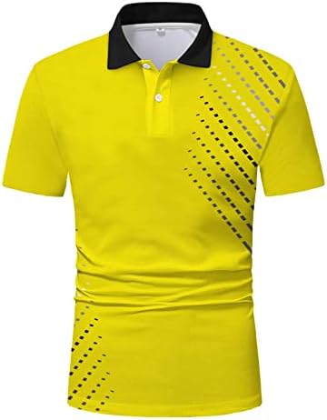 HDDK muški golf polo majica, ljetna pruga patchwork trips vrhovi kratki rukavi vitki fit casual gumb ovnastički tenis majica