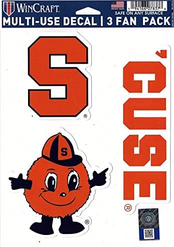 Wincraft NCAA Syracuse Orange Decal Multi -upotreba Fan 3 Pack, Team Boje, jedna veličina
