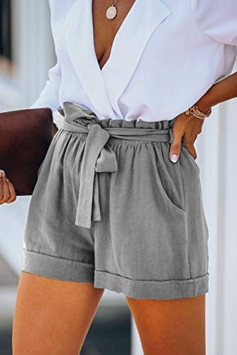 Seseragi ženske pamučne lanene kratke hlače mekane elastične struke ljeto casual kratke hlače