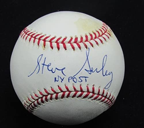 Steve Serby autogramirani/upisani NY Post OML Baseball Reporter - Autografirani bejzbols