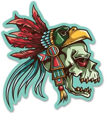 GT Graphics Indijanca Aztec lubanja - Vinilna naljepnica vodootporna naljepnica