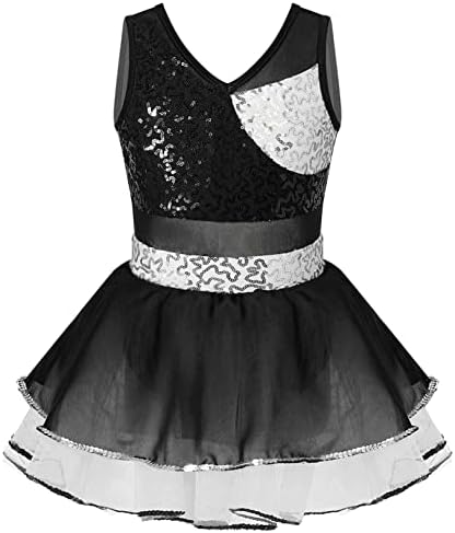Yuumin Kid Girls Dance bez rukava plesač tutu haljina sequined Bowknot balet leotard suknja suvremena moderna plesna odjeća