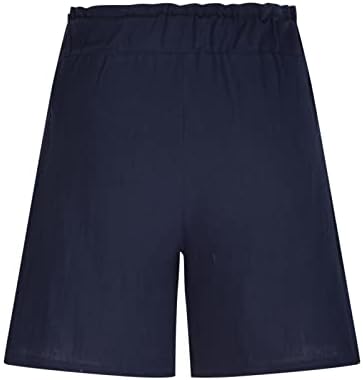 Ženske udobne suknje kratke hlače u crtama ležerne kratke hlače s džepovima ljetni elastični struk pamučne lanene kratke