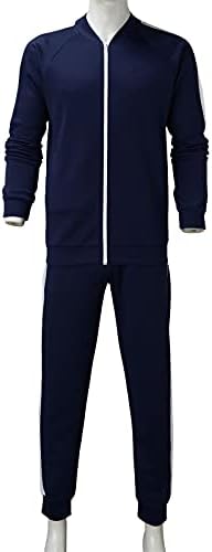 Muški tracksuit 2 komad odjeće u boji blok dugih rukava puni zip jakni i hlače sportski set vitki fit casual znoj