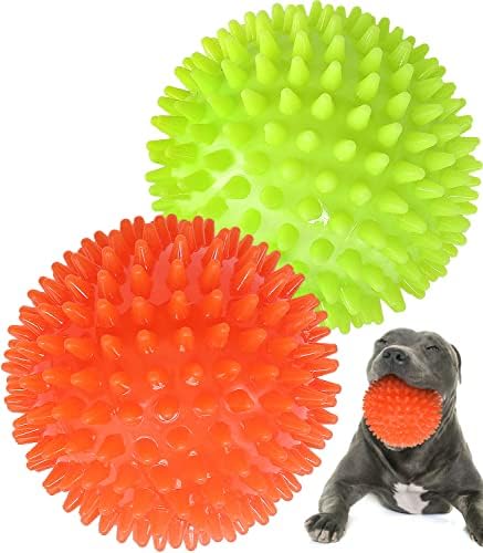 ; 4,5 teške škripave loptice za pse srednje veličine, agresivne igračke za žvakanje, igračke sa šiljcima za čišćenje zuba