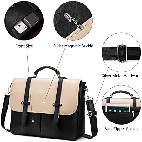 LoveVook torba za laptop za žene 15,6 inč, kožna glasnička torba za žene, veliki vodootporni prijenosni tote računalni rad