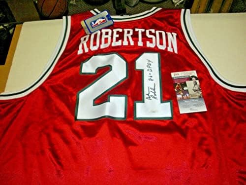 Alvin Robertson Milwaukee Bucks 86 DPOY JSA/COA potpisao službeni Adidas Jersey - Autografirani NBA dresovi