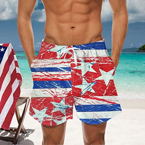 Brze suhe kratke hlače za muškarce usa zastave otisak cool muški kupaći kostimi dno rastezanje patriotske odjeće za plažu
