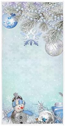 Exnundod zimske ručnike za kupanje snjegovića 16x30 inča šik borove grane kuglice darovi bahtroom ručnik mekani visoko upijajući