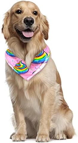 Kvadratni bandani za pse sklopivi maramici za kućne ljubimce Rainbow Poop uzorak ružičasta mačka Daily Bibs Šal Osnovni pseći