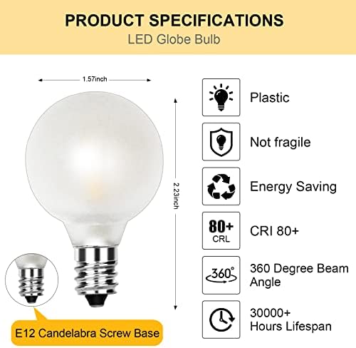 LED mat bijele zamjenjive žarulje 940, LED žarulje globusa za kandelabre 912, 1,5-inčne mat žarulje za unutarnju i vanjsku