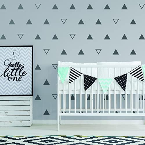 40x Triangle Wall Vinil naljepnice - Dječja dječja soba crne naljepnice za dekor - bijela geometrijska dječja uklonjena naljepnica