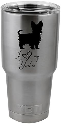 Volim svog yorkie psa Slatka naljepnica naljepnice za vinilnu naljepnicu za Yeti šalica čaša termos pint staklo