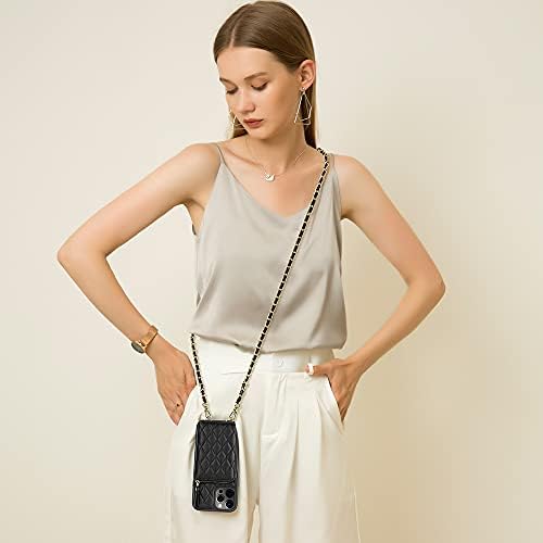LAMEEKU Dizajniran za iPhone 14 Pro Max Torbica-novčanik, torbica-držač za kartice, torbica-torbicu preko ramena za žene,