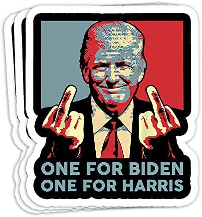 Trump Middle Finger Biden Harris Republikanska američka zastava ukrasi - 4x3 vinilne naljepnice, naljepnica za prijenosno