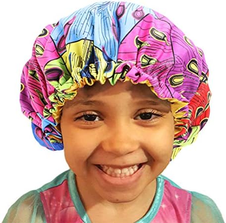 Doitool za spavanje kape za kosu moda Djeca spavanja kapica dvoslojna kapica tiskana ukrašena okrugla elastična podešavanja