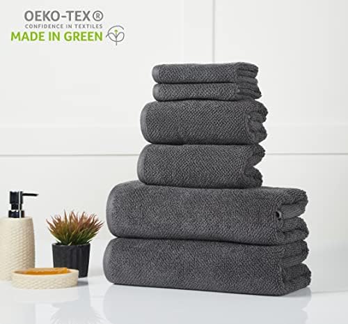 Essell set za ručnike od 6 komada, 680 GSM premium kvaliteta pamuka - 2 ručnika za kupanje, 2 ručnika za ruke, 2 krpe