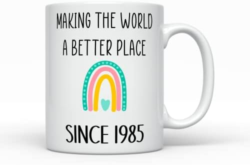 Čineći svijet boljim mjestom od 1985. godine, rođenom 1985. Šalica za kavu, 37 godina, ženski poklon za 37. rođendan, sadašnja