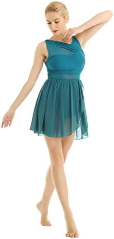 iiniim ženska lirička iluzija s baletom za plesnu haljinu od v-izreza šifon visoka niska suknjana gimnastika leotard haljina