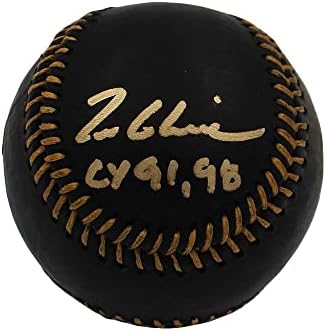 Tom Glavine potpisao je Atlanta Braves Rawlings Službena glavna liga Black MLB bejzbol s natpisom CY 91, 98 - Autografirani
