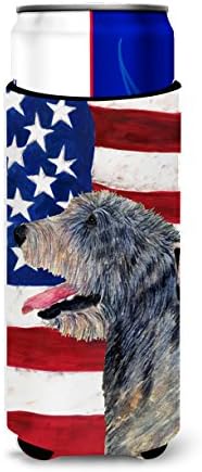 Caroline's Treasures SS4033muk USA američka zastava s irskim Wolfhound Ultra Hugger za tanke limenke, može hladniji rukav