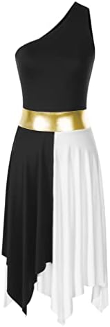 Easyforever ženska ruka bez rukava blok plesna haljina liturgijska pohvala lirična haljina za plesnu odjeću haljina