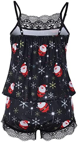 Xiloccer set donje rublje pidžame bez rukava bez rukava za spavanje čipke kratke hlače božićne žene cami ženske odijele i