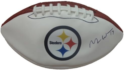 Mike Wallace Autografirani Pittsburgh Steelers Logo Football, Super Bowl, Ole Miss Rebels