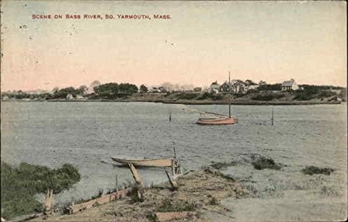 Prizor na rijeci Bass South Yarmouth, Massachusetts MA Originalni antikni razglednica