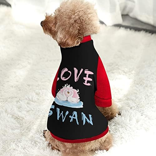 Smiješne zvijezde Love Swan Print PET Twimshirt s kombinezonom pulovera za runo za pse Mačka s dizajnom
