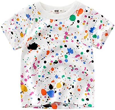 Ljetna majica s tintom za djevojčice za dječake akvarel kapkajući vrat kratki rukav casual zabavna odjeća od 1 do 7 godina