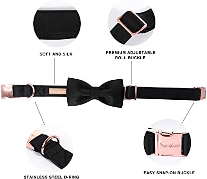 Jedinstveni stil šape za pseće ovratnike, crni svileni ovratnik s lukom, mekani poklon za ogrlicu za kućne ljubimce za ženske