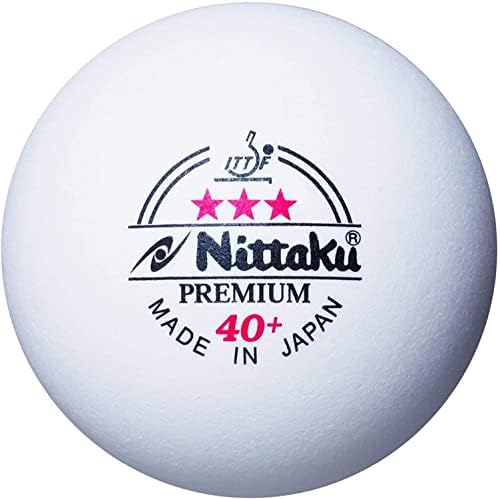 Nitaku NB-1300 Tri zvjezdica Premium stolni teniski kugla, kruta certificirana kugla, plastika, pakiranje od 3, bijela, 1,6