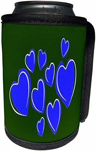 3Drose Slatka srca Ručno nacrtana podebljana plava romantična doodle - Can Cooler Wrap boca