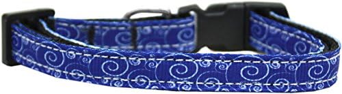 Mirage Pet Products Blue i White Swirly Nylon Ribbon Ovratnik, X-Small