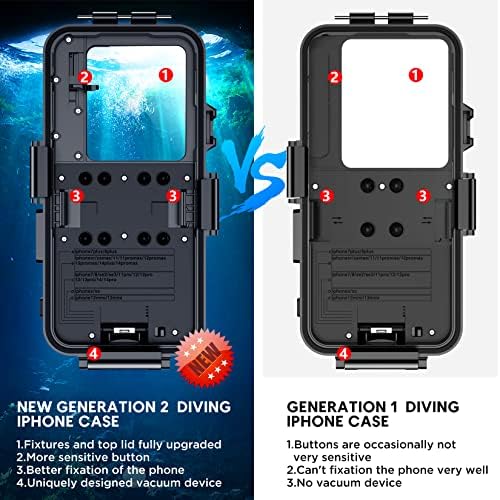 Slučaj za ronjenje SpiderCase samo za iPhone serije, Snorking podvodna futrola 98ft/30m [Operirano pod vodom] Fotografski