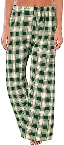 Plada pidžame hlače za žene ležerna elastična labava labava ležerna ravna široka nogava hlača sa dnevnim boravkom PJ hlače