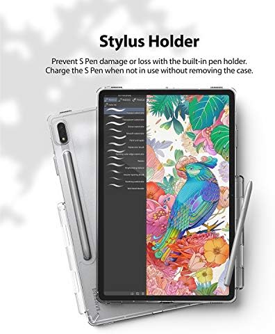 Slučaj Fusion Fusion kompatibilan sa Samsung Galaxy Tab S8 / S7 Ugrađeni držač olovke olovke - Clear Transparent