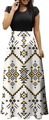 Fragarn Ljetne haljine za žene 2023 Trendy, ženska modna ležerna ležerna haljina s kratkim rukavima velike veličine duge