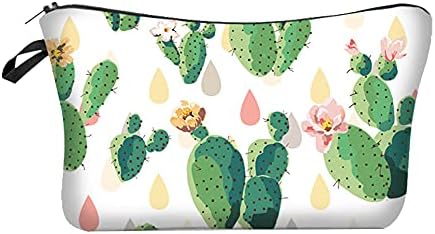 + Kozmetička torba s cvjetnim printom kaktusa za žene i djevojke prijenosna toaletna torba torbica za pohranu Slatka Ženska