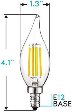 60-vatna ekvivalentna LED žarulja, 550 lumena, prirodna bijela 3500K, 5-vatna LED svjetiljka za luster, podesiva svjetlina,