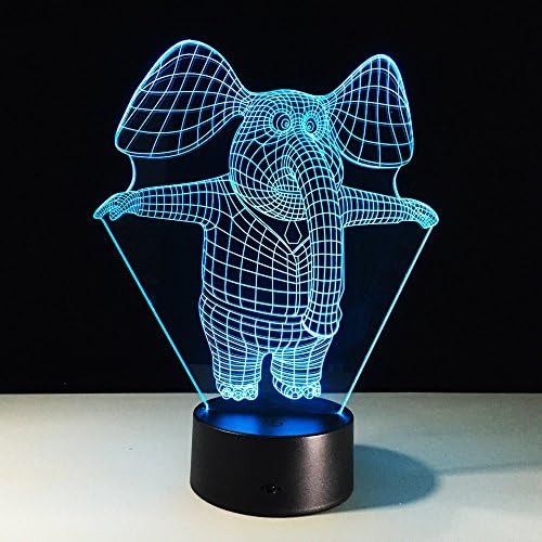 3dlamp slon crtani oblik 3D iluzije LED stolna svjetiljka noćna svjetlost usb 7 boja prekidač