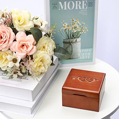 Kutija za nosač prstena Starswr, kutija za vjenčanje za svadbenu ceremoniju poklon za žene drvena ukrasna kutija s poklopcima