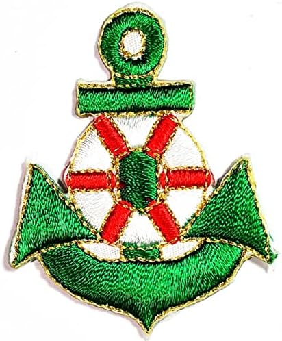 Mini Mornarsko plava crtana zelena zakrpa sa sidrom vezena značka željezni ušiveni amblem za jakne traperica hlače ruksaci