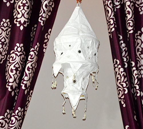 Indijska lijepa tradicionalna viseća svjetiljki i nijanse vezenje i ogledalo radno dekor doma umjetnost 2 sloja svjetiljka